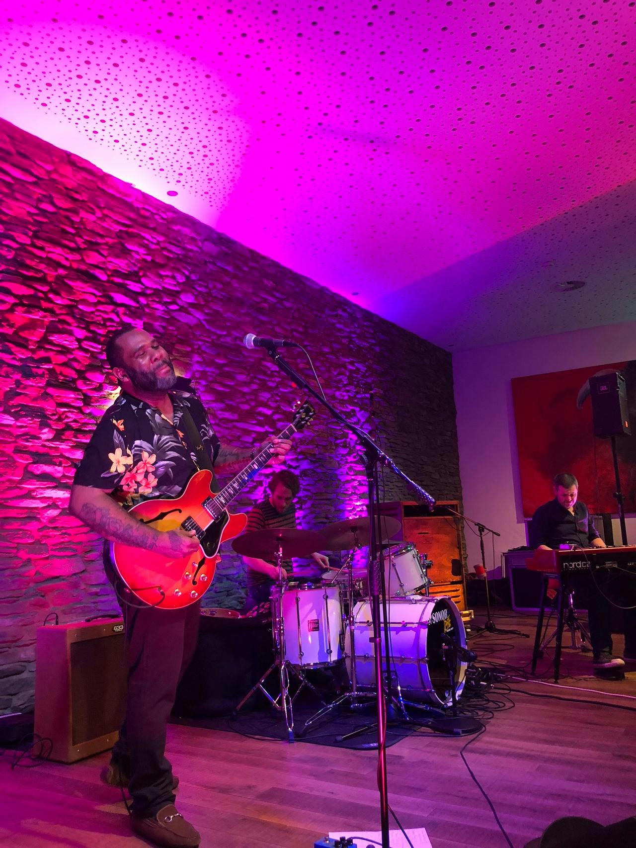 Musikspielende Person im Veranstaltungssaal